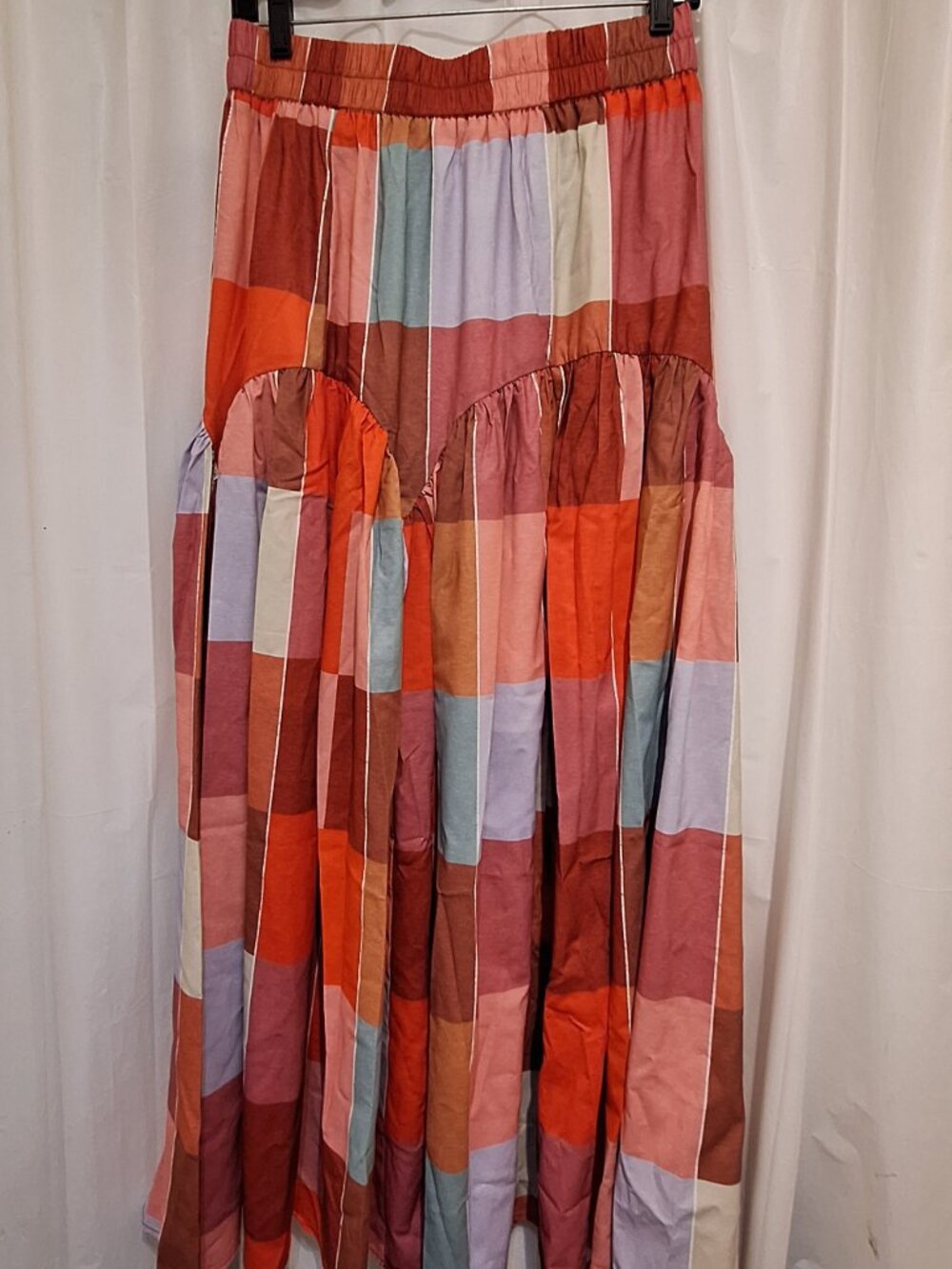 Red Color Block Skirt - Super Versatile - Size Large